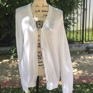 Feather Light Off-White Button-Up Cardigan - XL